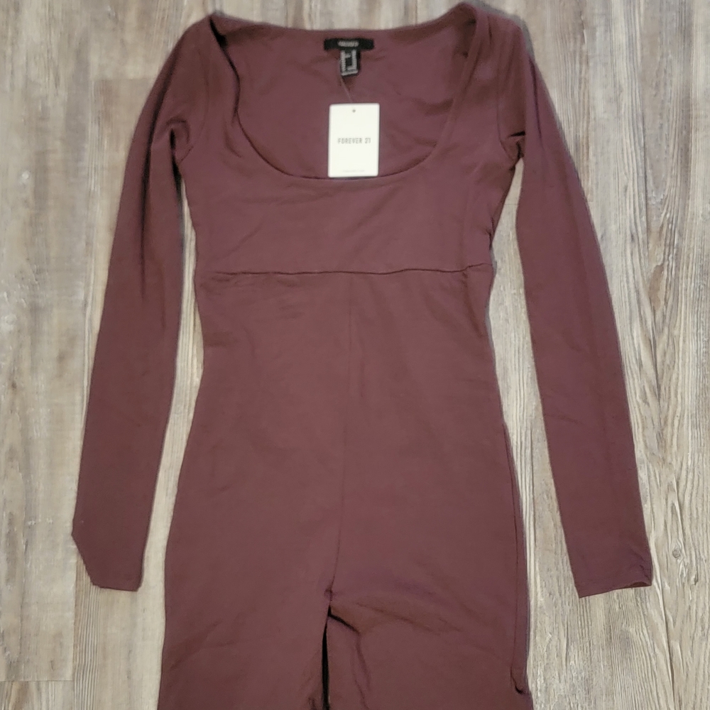 Forever 21 Women's Long Sleeve Plum Dress